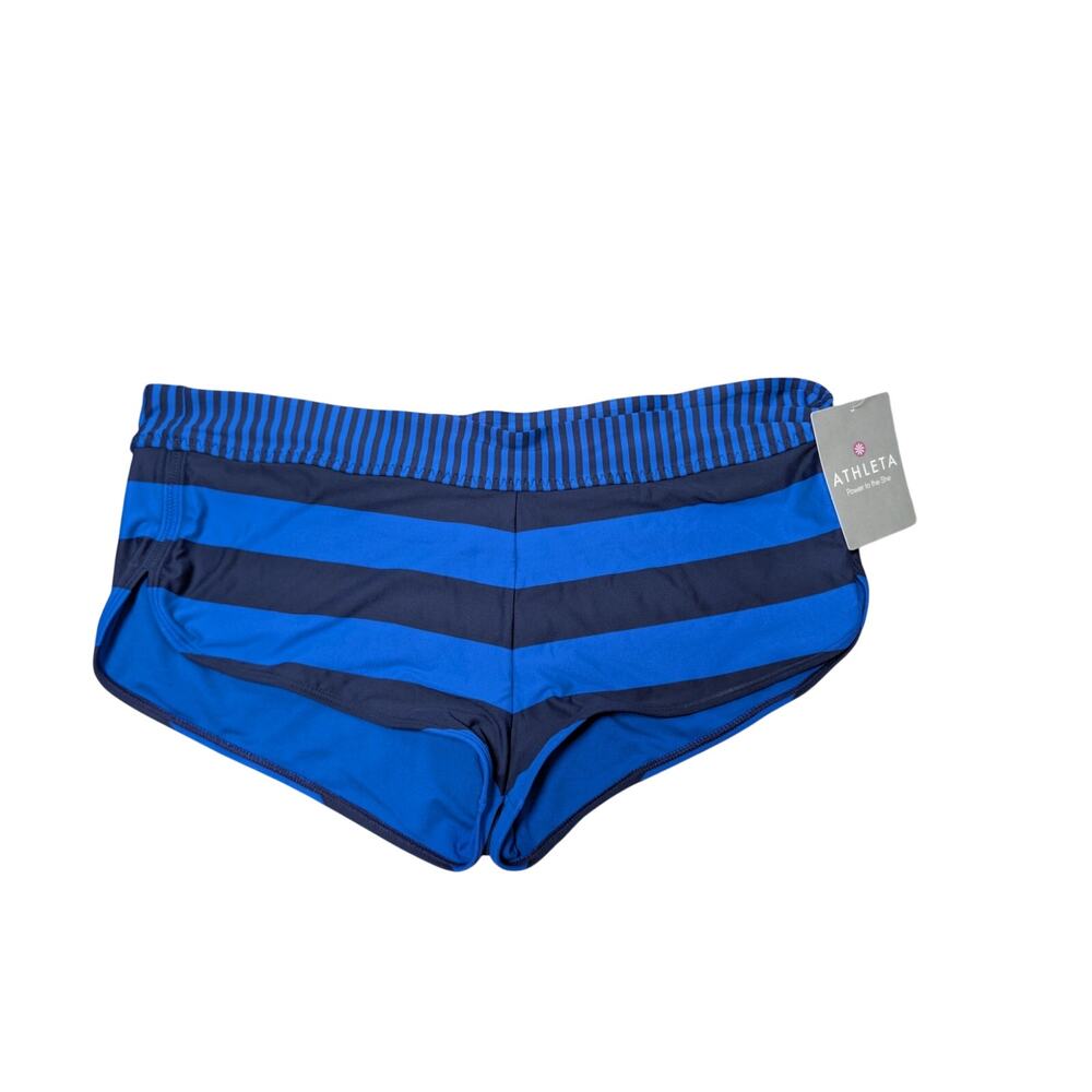NWT Athleta Stripe Dolphin Swim Shorts Women's XL Blue Striped Board Bottoms